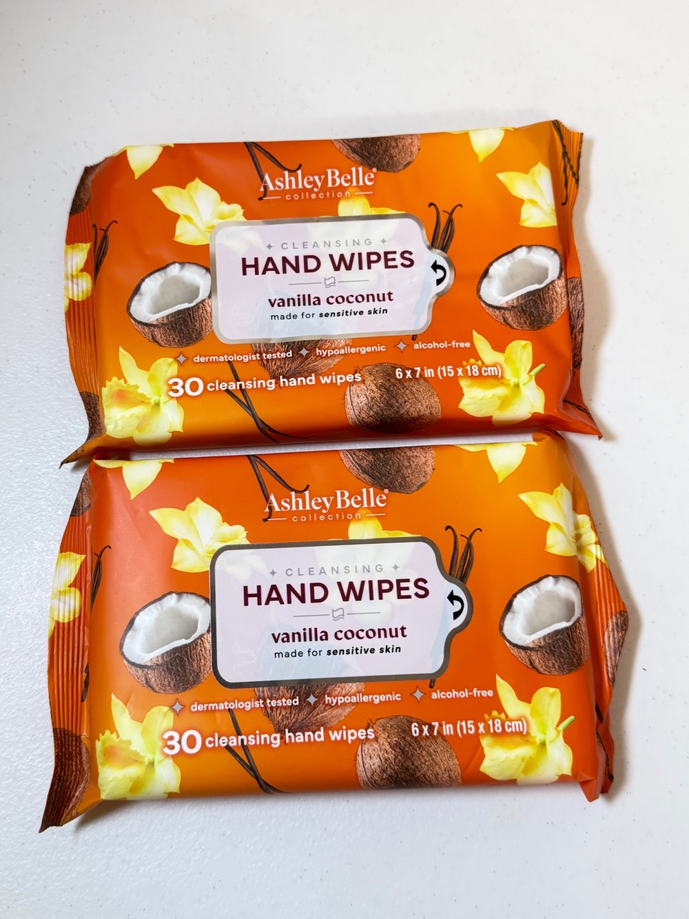 AshleyBelle Vanilla Coconut Hand Wipes Hand Wipes 2-Pack